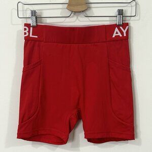 AYBL Womens XS Red Workout Shorts Side Phone Pockets High Rise Activewear Gym